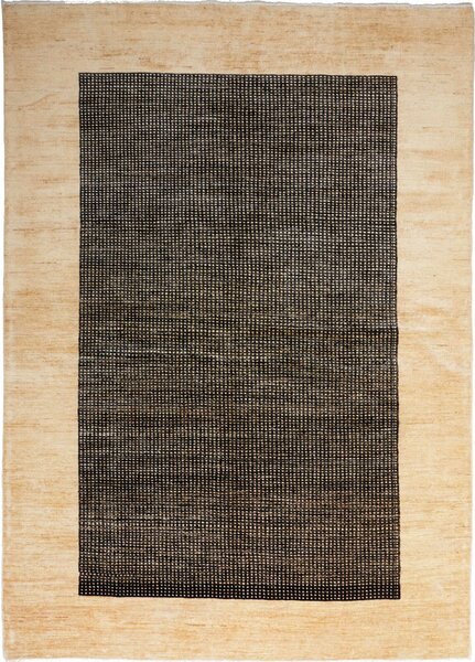 Tappeto Shayan Pakistan Geometrico Nero Beige 174x246 Cm