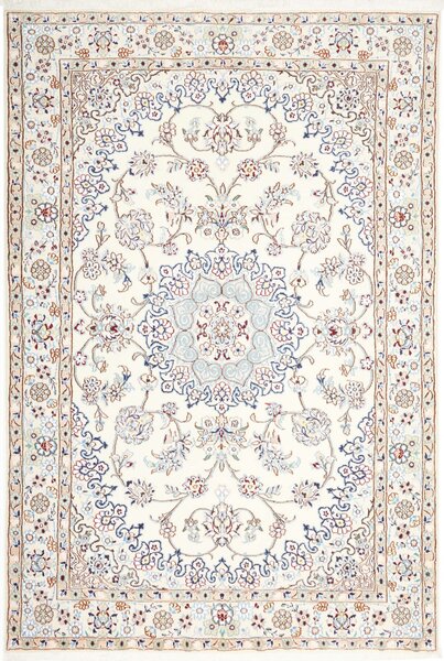 Tappeto Nain 9la Persia Medaglione Crema Blu 138x204 Cm