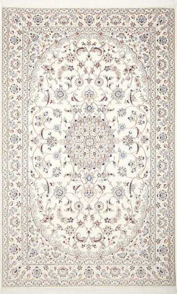 Tappeto Nain 9la Persia Medaglione Avorio Blu 168x272 Cm