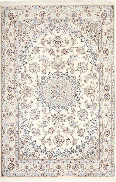 Tappeto Nain 9la Persia Medaglione Crema Blu 130x200 Cm