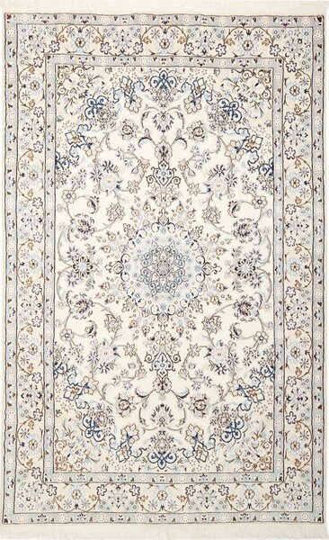 Tappeto Nain 9la Persia Medaglione Crema Blu 128x202 Cm