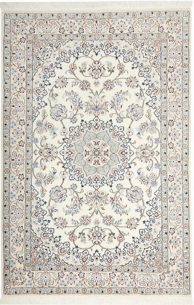 Tappeto Nain 9la Persia Medaglione Avorio Blu 135x205 Cm