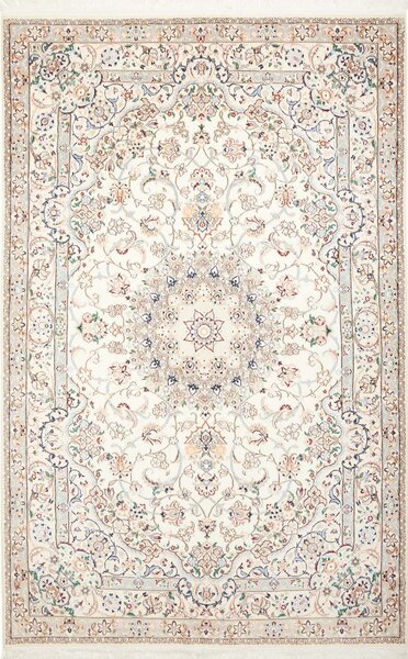 Tappeto Nain 9la Persia Medaglione Crema Azzurro 164x262 Cm