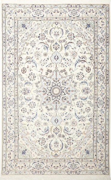Tappeto Nain 9la Persia Medaglione Crema Blu 132x208 Cm