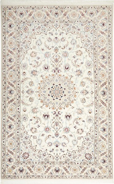 Tappeto Nain 9la Persia Medaglione Crema Blu 159x252 Cm