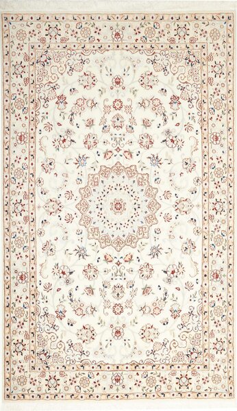 Tappeto Nain 9la Persia Medaglione Crema Rosso 127x214 Cm