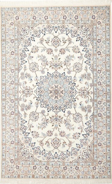 Tappeto Nain 9la Persia Medaglione Avorio Blu 140x217 Cm