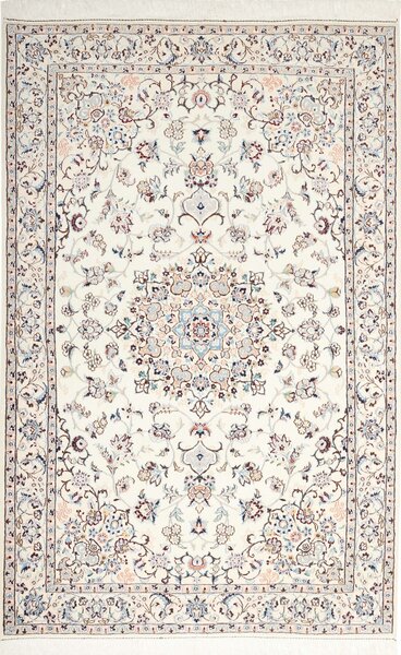 Tappeto Nain 9la Persia Medaglione Avorio Azzurro 138x214 Cm