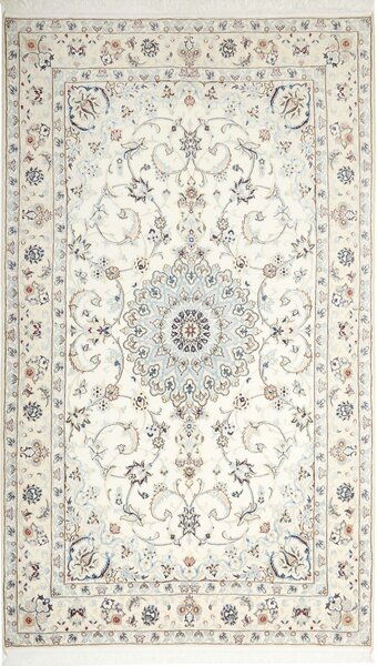 Tappeto Nain 9la Persia Medaglione Crema Azzurro 160x270 Cm