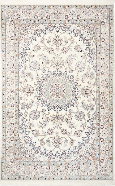 Tappeto Nain 9la Persia Medaglione Avorio Blu 130x203 Cm