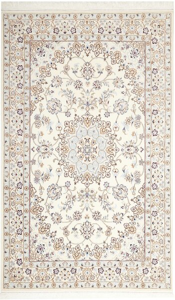 Tappeto Nain 9la Persia Medaglione Crema Azzurro 128x208 Cm
