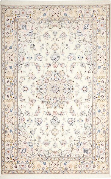 Tappeto Nain 9la Persia Medaglione Crema Azzurro 165x255 Cm