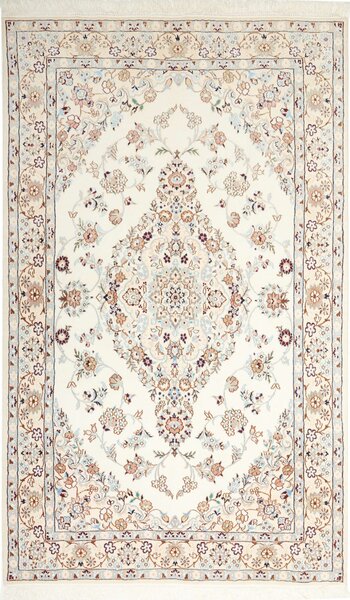Tappeto Nain 9la Persia Medaglione Avorio Azzurro 130x215 Cm