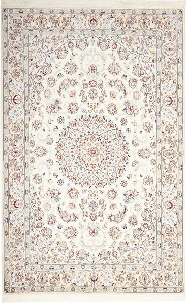 Tappeto Nain 9la Persia Medaglione Crema Blu 154x243 Cm