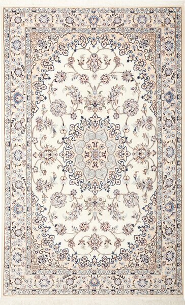 Tappeto Nain 9la Persia Medaglione Crema Blu 130x206 Cm