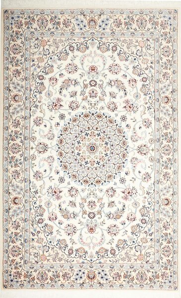 Tappeto Nain 9la Persia Medaglione Avorio Blu 150x242 Cm