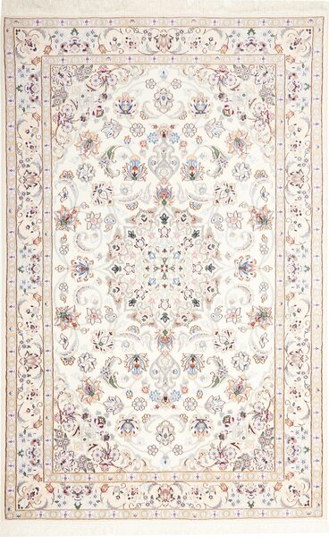 Tappeto Nain 9la Persia Medaglione Crema Azzurro 136x210 Cm