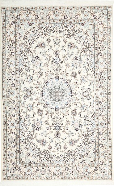 Tappeto Nain 9la Persia Medaglione Crema Celeste 132x205 Cm
