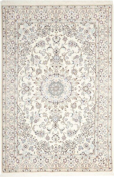 Tappeto Nain 9la Persia Medaglione Crema Azzurro 138x206 Cm