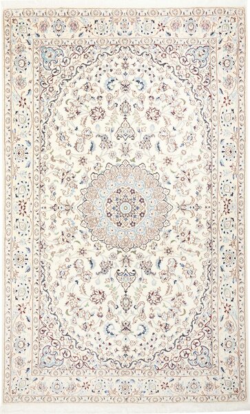 Tappeto Nain 9la Persia Medaglione Bianco Blu 156x257 Cm