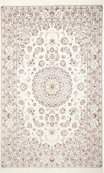 Tappeto Nain 9la Persia Medaglione Crema Rosso 158x252 Cm
