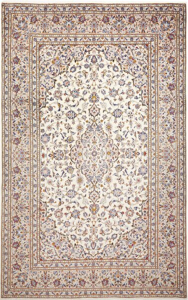 Tappeto Kashan Persia Medaglione Avorio Blu 204x322 Cm