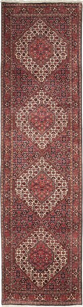Tappeto Bidjar Persia Astratto Rosso Crema 77x310 Cm