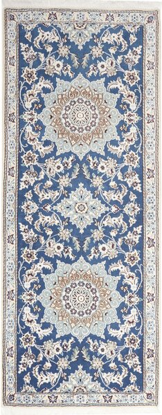 Tappeto Nain 9la Persia Floreale Blu Crema 78x203 Cm