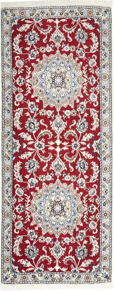 Tappeto Nain 9la Persia Medaglione Rosso Crema 77x194 Cm