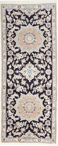 Tappeto Nain 9la Persia Astratto Blu Avorio 84x202 Cm