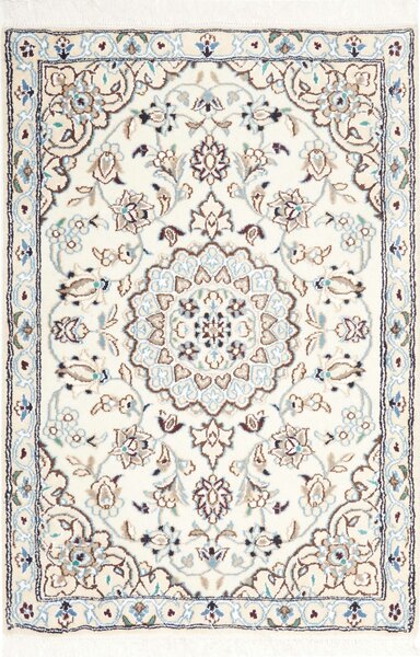 Tappeto Nain 9la Persia Medaglione Crema Azzurro 68x98 Cm