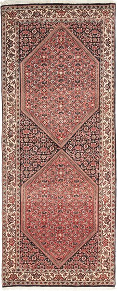 Tappeto Bidjar Persia Geometrico Rosso Nero 80x196 Cm