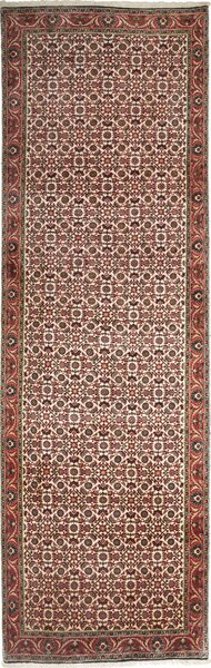 Tappeto Bidjar Persia Geometrico Crema Bordeaux Marrone 87x306 Cm