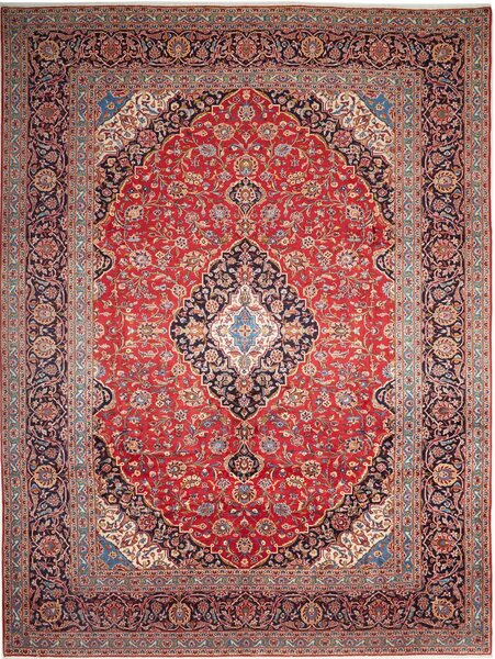 Tappeto Ardakan Persia Medaglione Rosso Blu Scuro 293x407 Cm