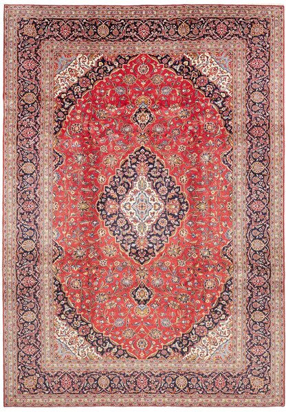 Tappeto Ardakan Persia Medaglione Rosso Blu 246x353 Cm