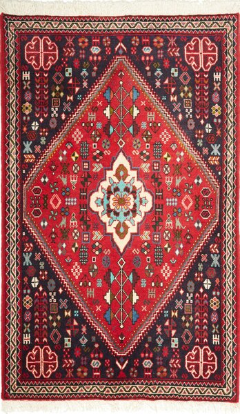 Tappeto Abadeh Persia Medaglione Rosso Blu Scuro 76x126 Cm