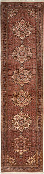 Tappeto Bidjar Persia Floreale Rosso Beige 77x325 Cm