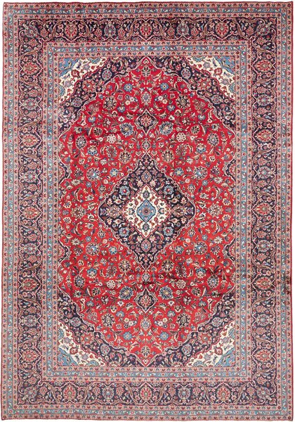 Tappeto Ardakan Persia Medaglione Rosso Blu Scuro 243x355 Cm