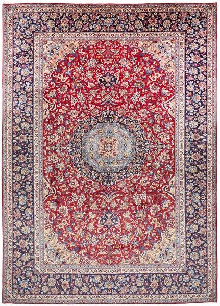 Tappeto Nadjafabad Persia Medaglione Rosso Blu 290x420 Cm