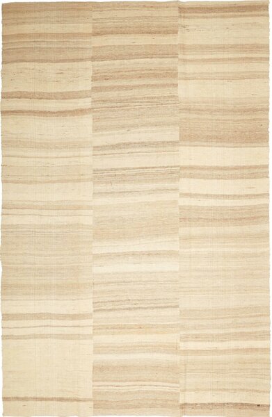 Tappeto Kilim Kavir Persia A Righe Crema Beige 196x303 Cm