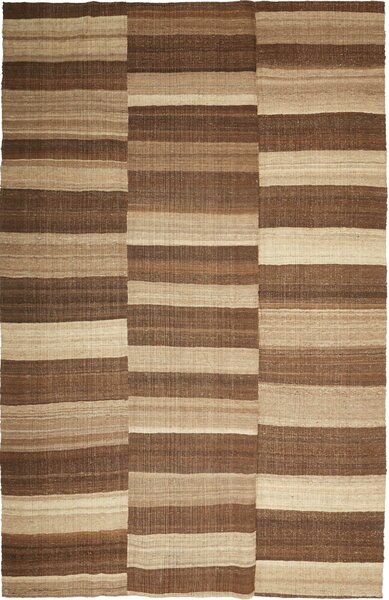 Tappeto Kilim Kavir Persia Astratto Marrone Beige 207x316 Cm