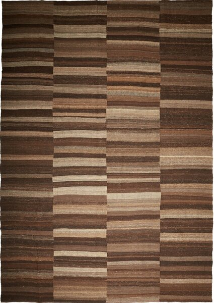 Tappeto Kilim Kavir Persia Astratto Marrone Beige 278x398 Cm