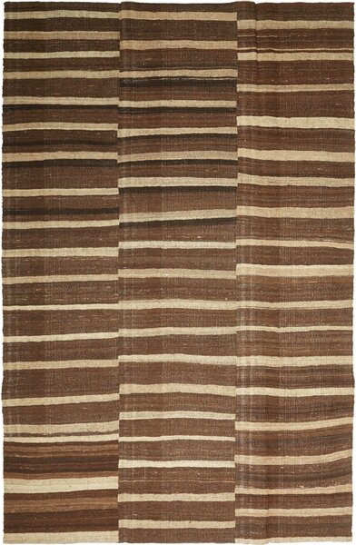 Tappeto Kilim Kavir Persia Geometrico Marrone Beige 197x302 Cm