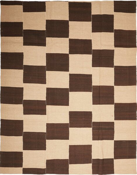 Tappeto Kilim Kavir Persia Geometrico Marrone Crema 222x285 Cm