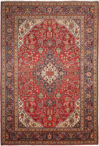 Tappeto Tabriz Persia Medaglione Rosso Blu 205x300 Cm