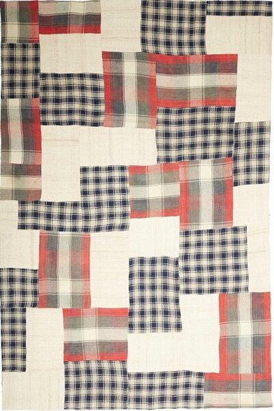 Tappeto Patch Persia Tinta Unita Bianco Blu 200x303 Cm