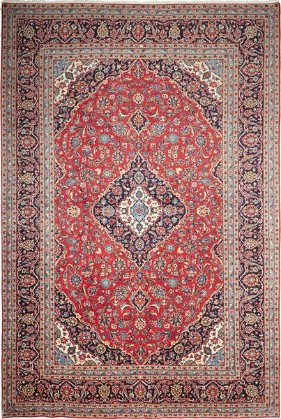 Tappeto Ardakan Persia Medaglione Rosso Blu 246x363 Cm