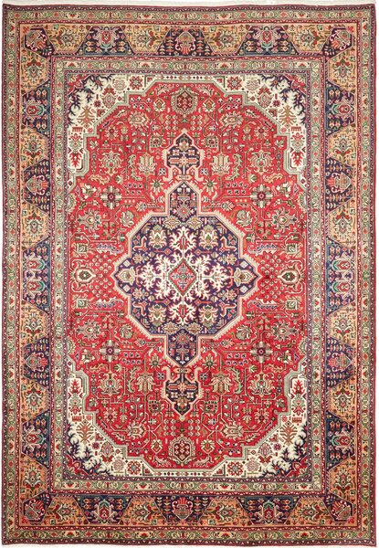 Tappeto Tabriz Persia Medaglione Rosso Blu 200x292 Cm