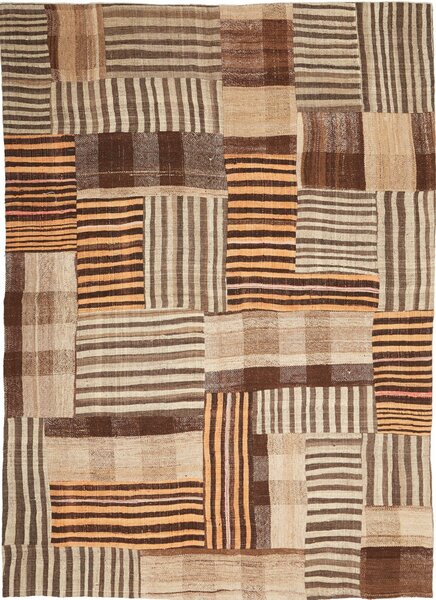 Tappeto Patch Persia Astratto Marrone Beige 174x240 Cm