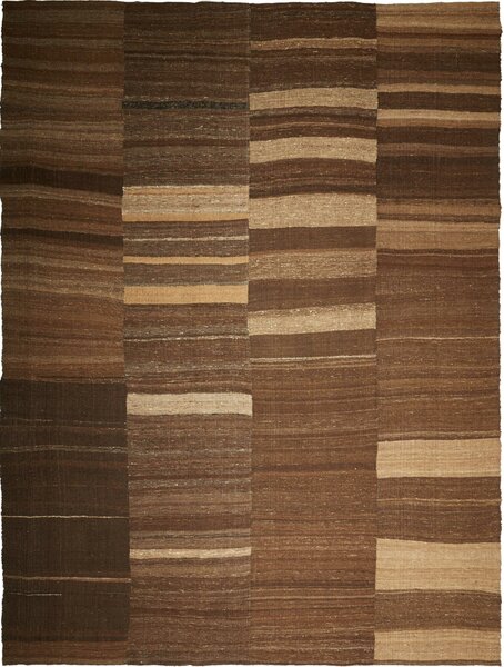 Tappeto Kilim Kavir Persia Astratto Marrone Beige 270x362 Cm